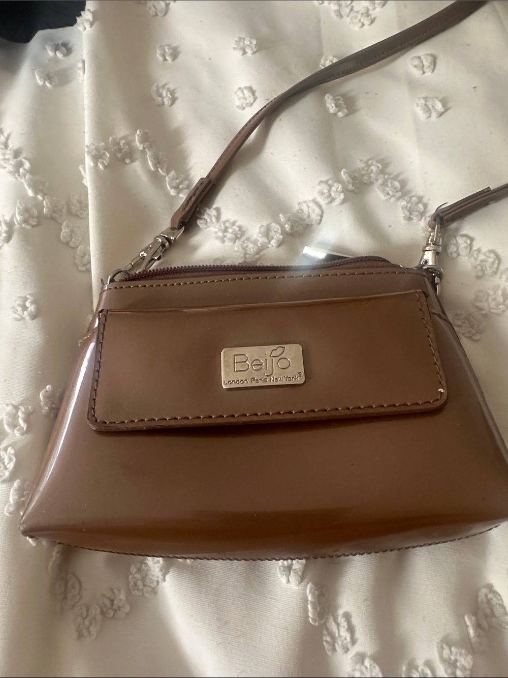 Beijo Tan Patent Leather Crossbody